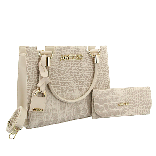 Kit AREZZO Marfim - Bolsa + Carteira